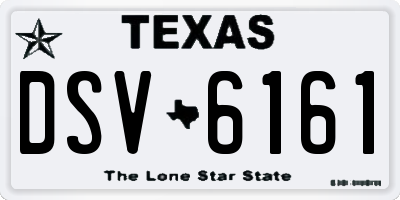 TX license plate DSV6161