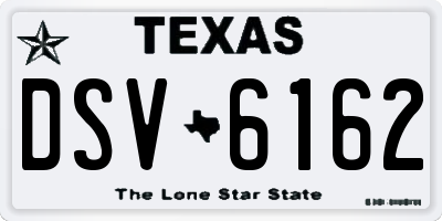 TX license plate DSV6162