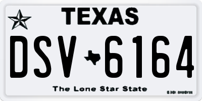 TX license plate DSV6164