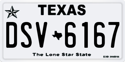 TX license plate DSV6167