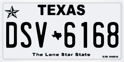 TX license plate DSV6168