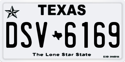 TX license plate DSV6169