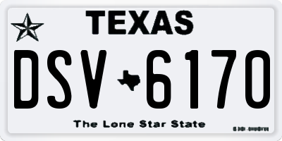 TX license plate DSV6170