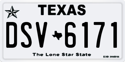 TX license plate DSV6171