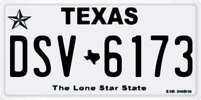 TX license plate DSV6173