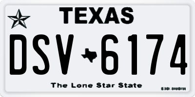 TX license plate DSV6174