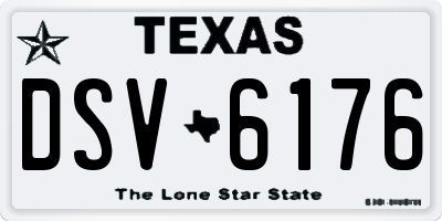 TX license plate DSV6176
