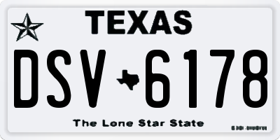 TX license plate DSV6178