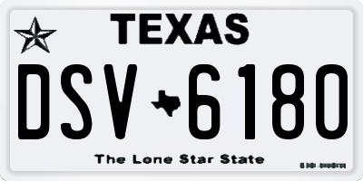 TX license plate DSV6180