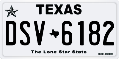 TX license plate DSV6182