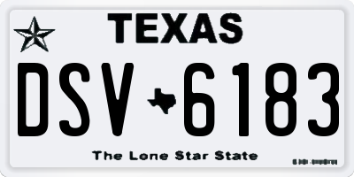TX license plate DSV6183