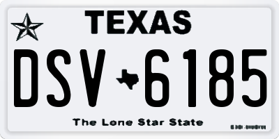 TX license plate DSV6185