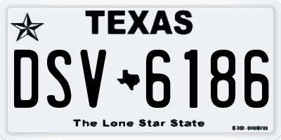 TX license plate DSV6186