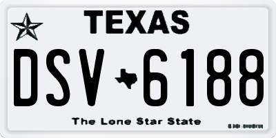 TX license plate DSV6188