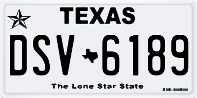 TX license plate DSV6189