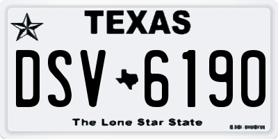 TX license plate DSV6190