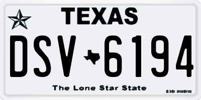 TX license plate DSV6194