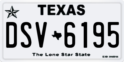 TX license plate DSV6195