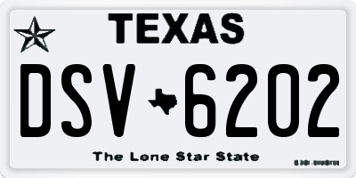 TX license plate DSV6202