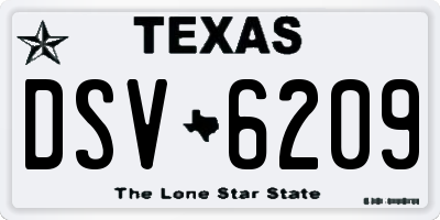 TX license plate DSV6209