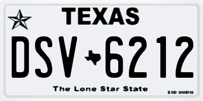 TX license plate DSV6212