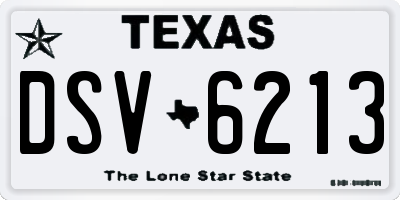 TX license plate DSV6213
