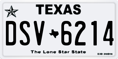 TX license plate DSV6214