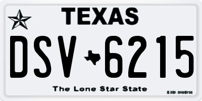 TX license plate DSV6215