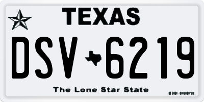 TX license plate DSV6219