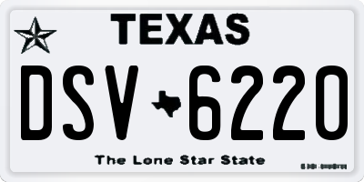 TX license plate DSV6220