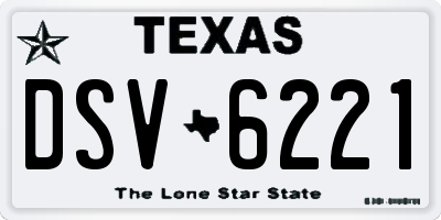TX license plate DSV6221