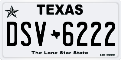 TX license plate DSV6222