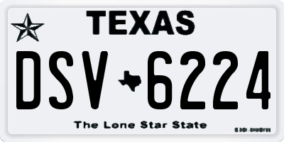 TX license plate DSV6224