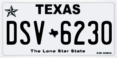 TX license plate DSV6230