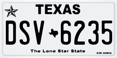 TX license plate DSV6235