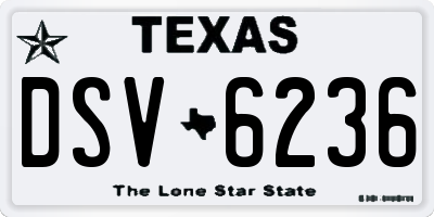TX license plate DSV6236