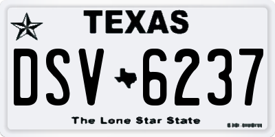 TX license plate DSV6237