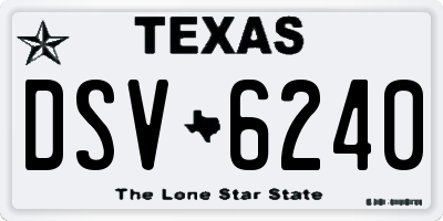 TX license plate DSV6240