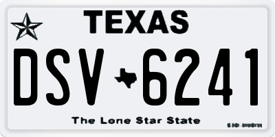 TX license plate DSV6241