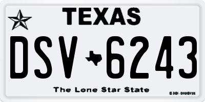 TX license plate DSV6243