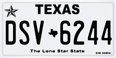 TX license plate DSV6244