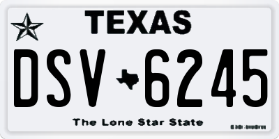 TX license plate DSV6245