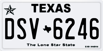 TX license plate DSV6246