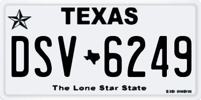 TX license plate DSV6249