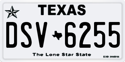 TX license plate DSV6255