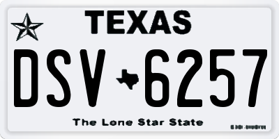 TX license plate DSV6257