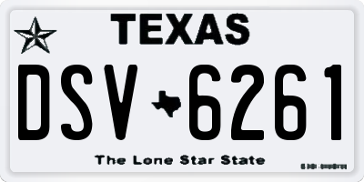 TX license plate DSV6261