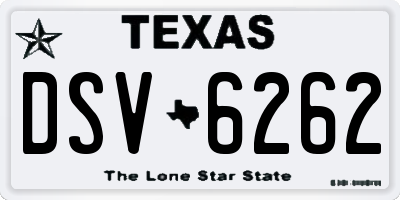 TX license plate DSV6262