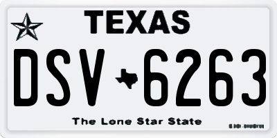 TX license plate DSV6263