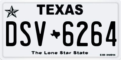 TX license plate DSV6264